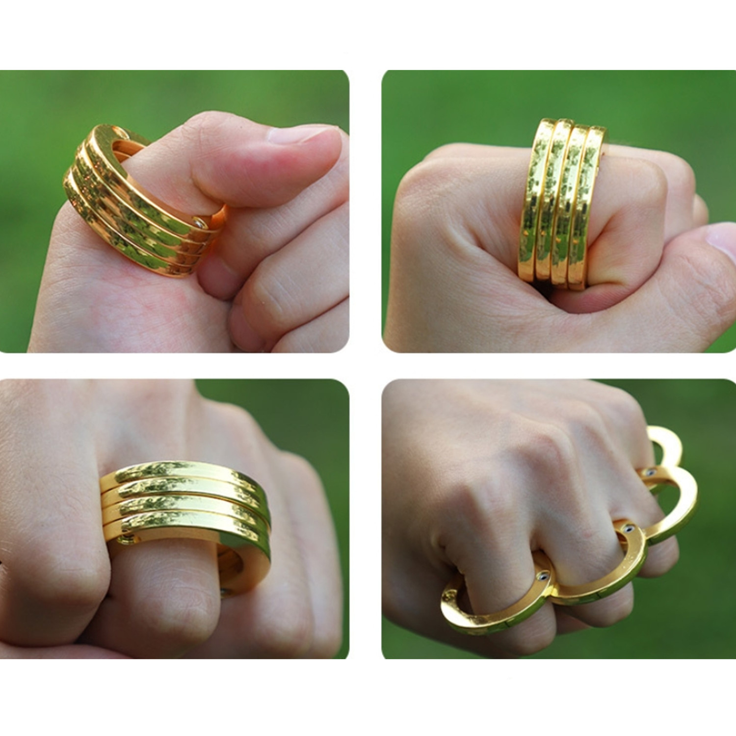 2pcs Foldable Self-defense Ring Brass Knuckles YY-B-031