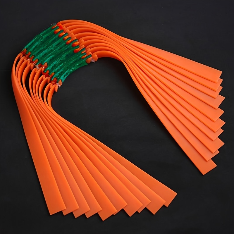 10pcs Y-U-O-U-Y Orange Latex Slingshot Bands - High Elasticity, Non-Slip, Freeze-Proof 1.22mm Thick Rubber Bands for Hunting & Fishing with Transparent Storage Box, Outdoor Adventures, Portable Case, Nonslip Grip