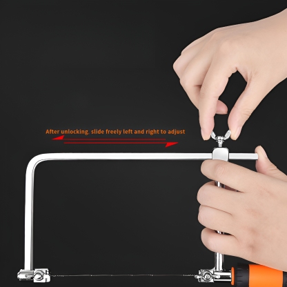 Coping Saw Heavy Duty Metal Woodworking Hand Saw Fast Cutting Non-slip Hacksaw, 10 Replacement Blades Set YY-y5y88655