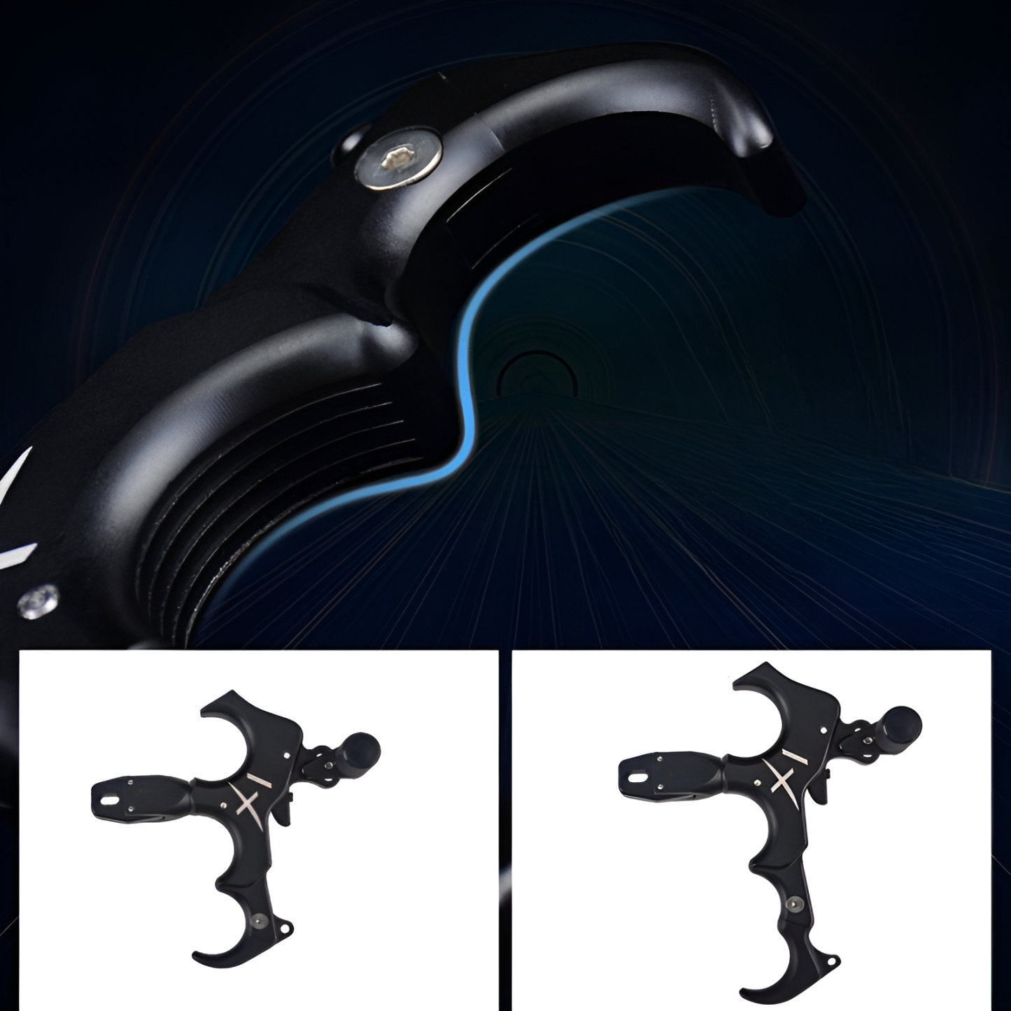 YUOUY Compound Bow Thumb Bow Release, 3&4 Finger Grip Adjustable Archery Release Aids, for Both Right and Left Handers, for Both Youth and Adults, Adjustable Sensitivity and Angle