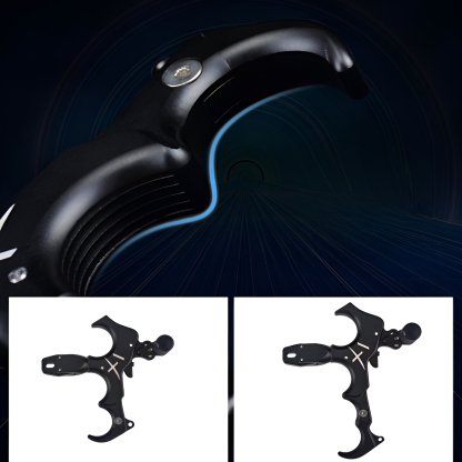 YUOUY Compound Bow Thumb Bow Release, 3&4 Finger Grip Adjustable Archery Release Aids, for Both Right and Left Handers, for Both Youth and Adults, Adjustable Sensitivity and Angle