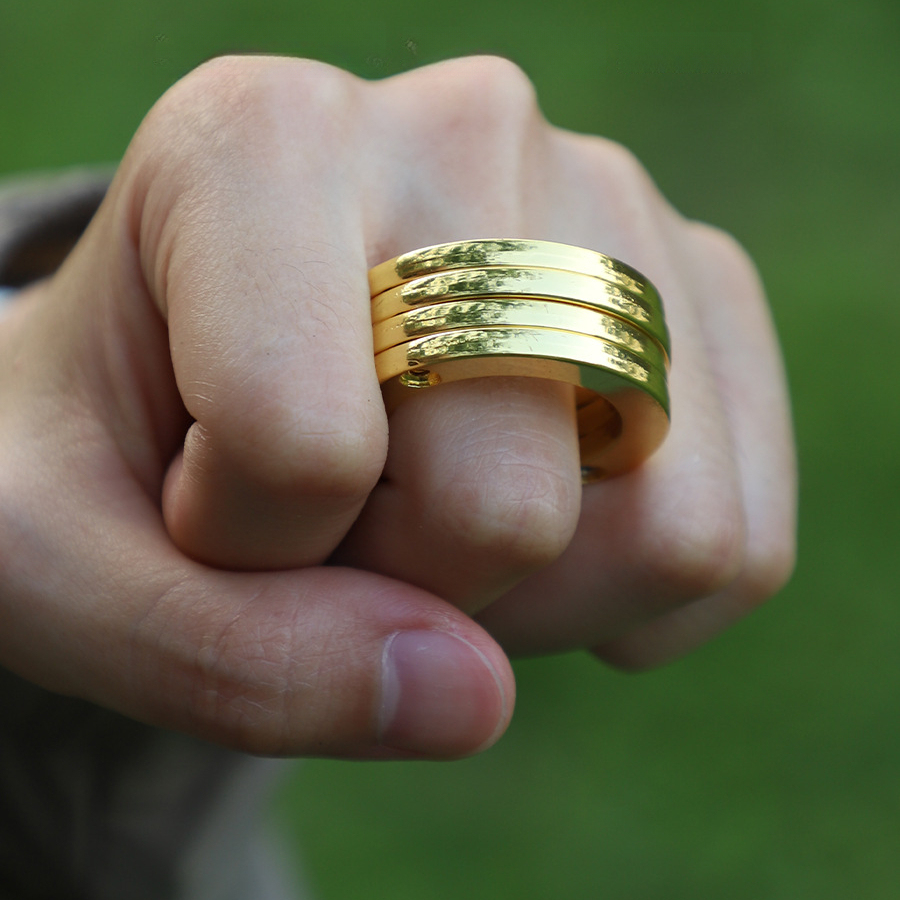 2pcs Foldable Self-defense Ring Brass Knuckles YY-B-031