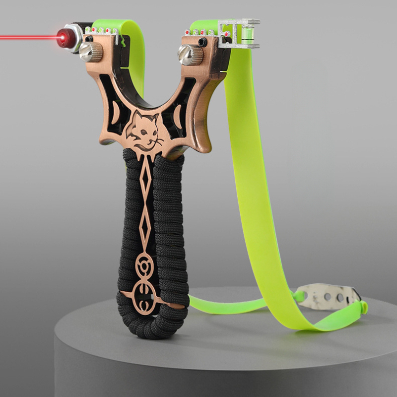 YUOUY Adult Outdoor Hunting Slingshot with Infrared Light Sight and Leveling Instrument YY-FH