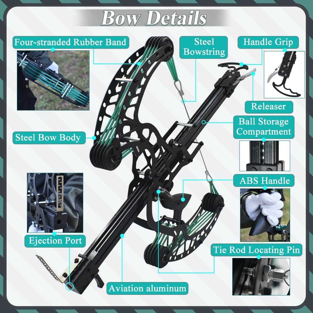 Ball Bearing Bow, Compound Bow Set That Shoots Steel Balls with Continuous Shooting YY-weilongwr