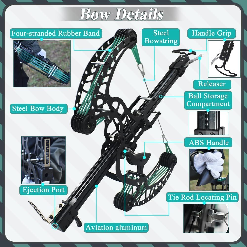 Ball Bearing Bow, Compound Bow Set That Shoots Steel Balls with Continuous Shooting YY-weilongwr