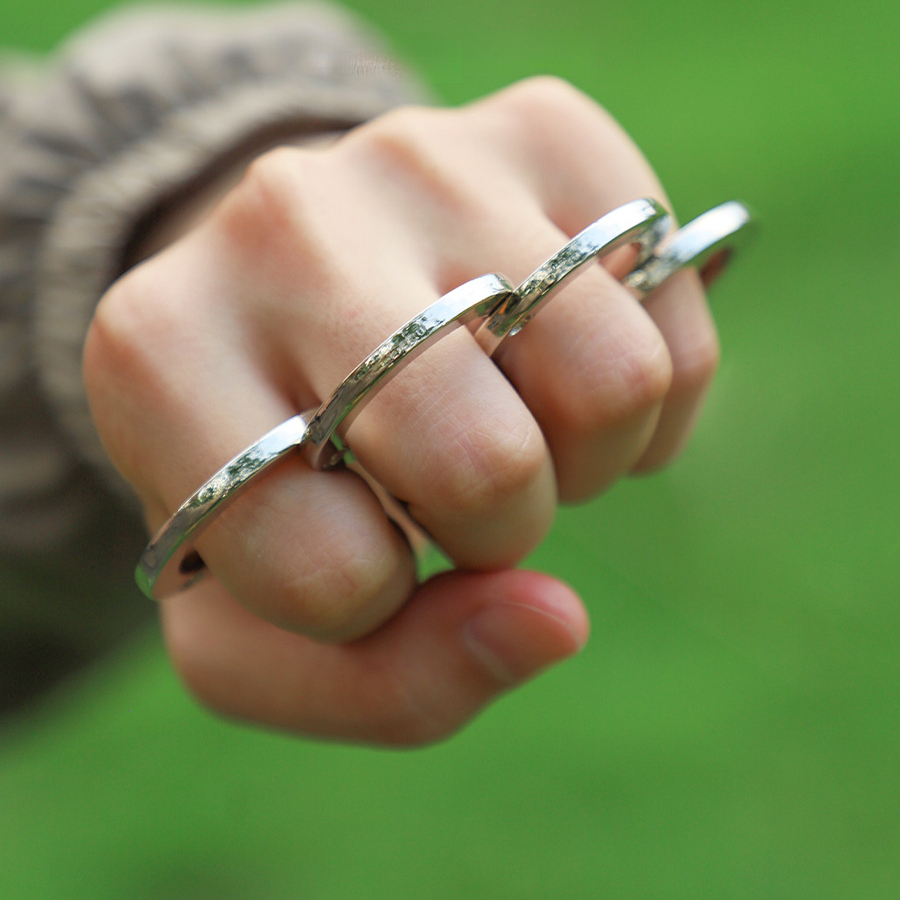 2pcs Foldable Self-defense Ring Brass Knuckles YY-B-031