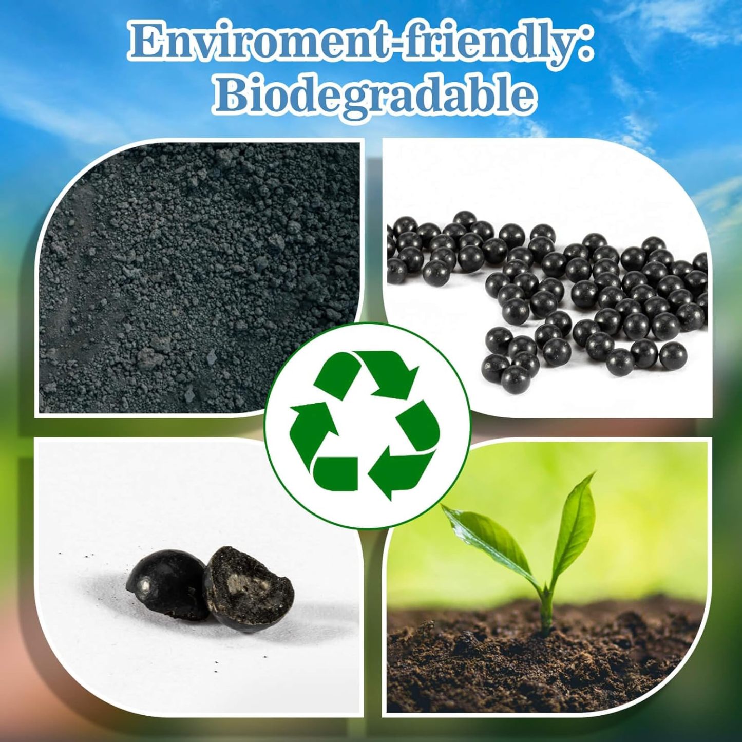 500pcs 9mm Clay Slingshot Ammo Biodegradable Professional Balls YY-BK9