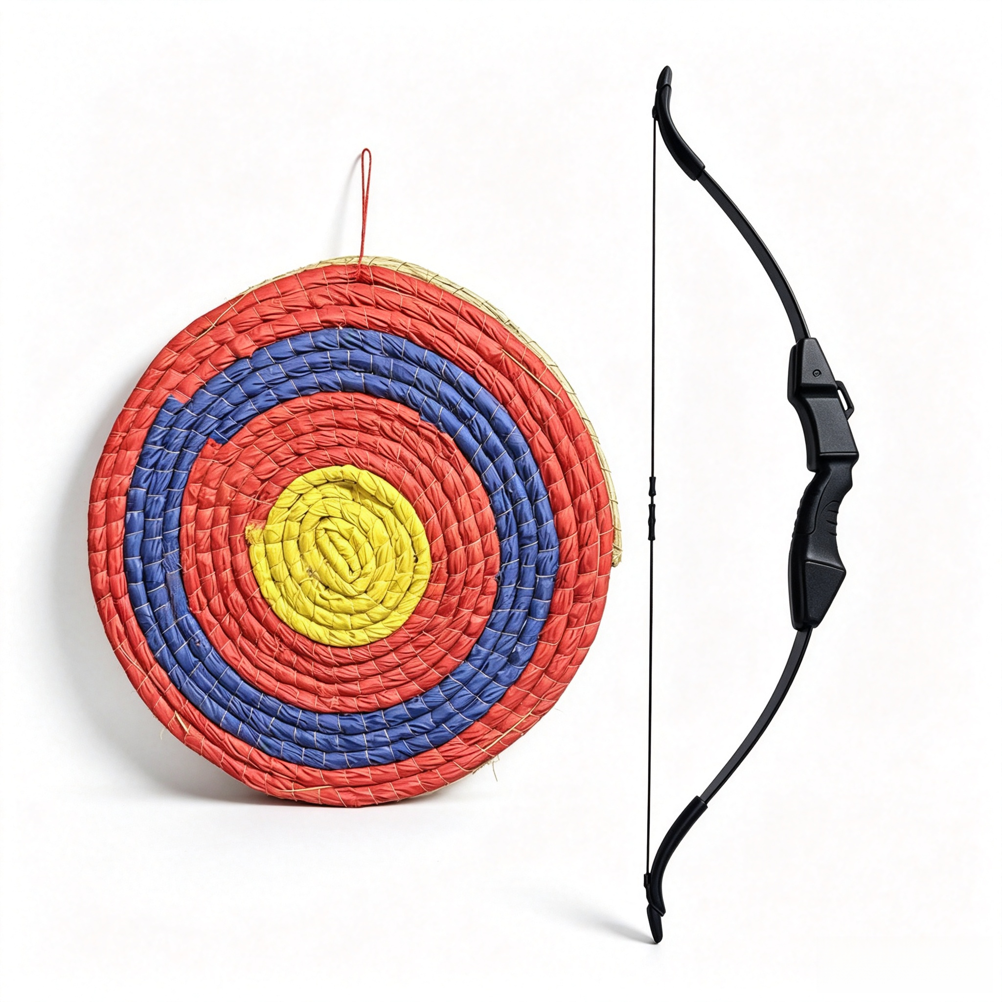 YUOUY Outdoor Archery Gear Recurve Bow with Round Straw Target Complete Shooting Practice Set, European Warehouse Stock