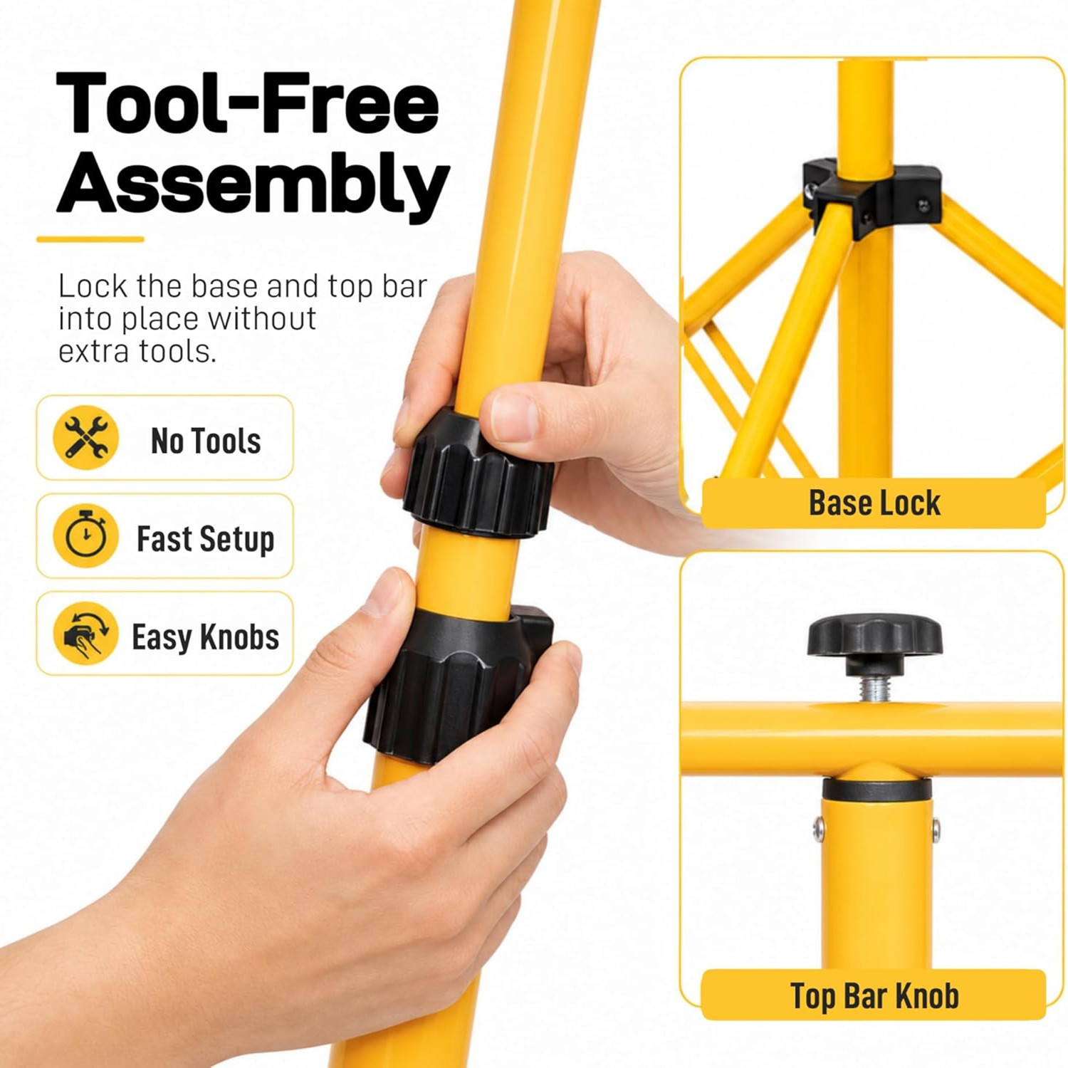 YUOUY Archery Target Stand, Foldable and Adjustable Metal Tripod for Bow and Arrow, Ideal for Backyards and Shooting Ranges. Hanging Stand for Straw Targets and Work Lights