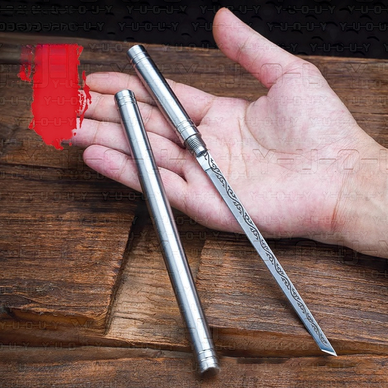 A Pair Of Stainless Steel Portable Dinner Knives