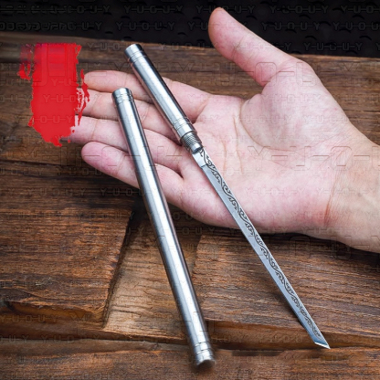 A Pair Of Stainless Steel Portable Dinner Knives