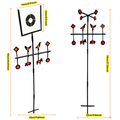 YUOUY Spinner Targets Air Gun Targets Practice Filed Targets Indoor Airgun Targets for Shooting, BB Gun Target Pellet Gun Targets Resetting Target Compact Package Metal Steel Auto Reset for Caliber Shooting Outdoors