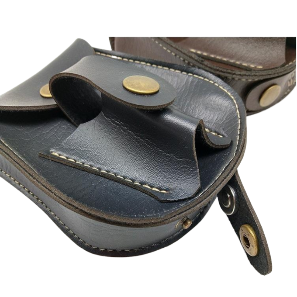 YUOUY 2 in 1 Hunting Slingshot Pouch, Hunting Catapult Leather Slingshot Ammo Balls Pouch Bag Case(Ammo and Slingshot not Included)