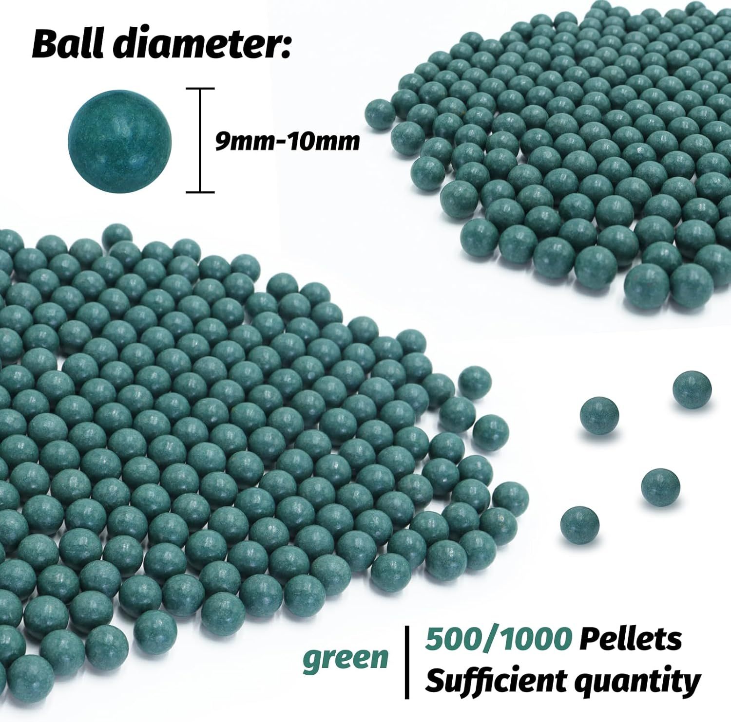 9mm-10mm Precision Clay Slingshot Ammo YY-Green9/10