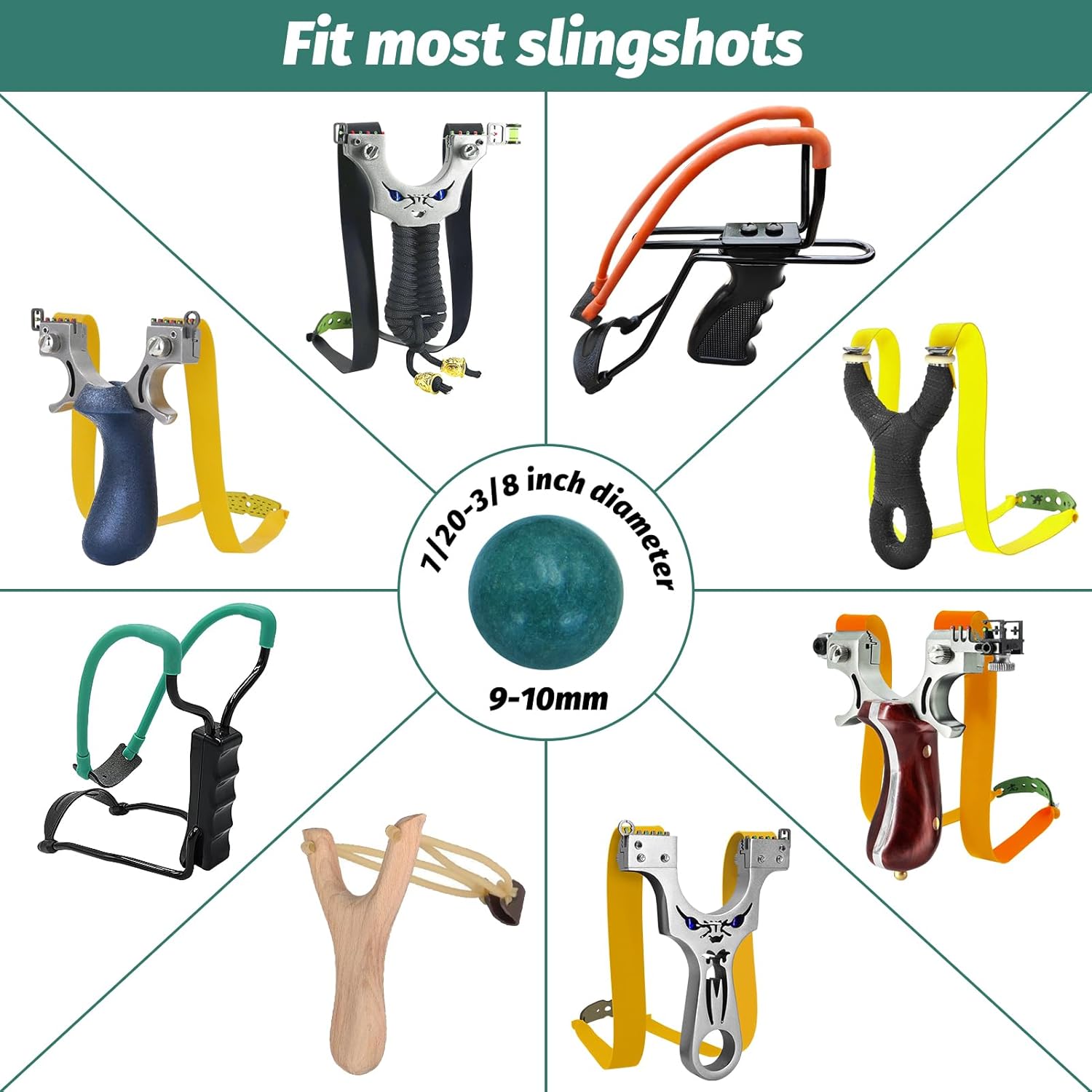 9mm-10mm Precision Clay Slingshot Ammo YY-Green9/10