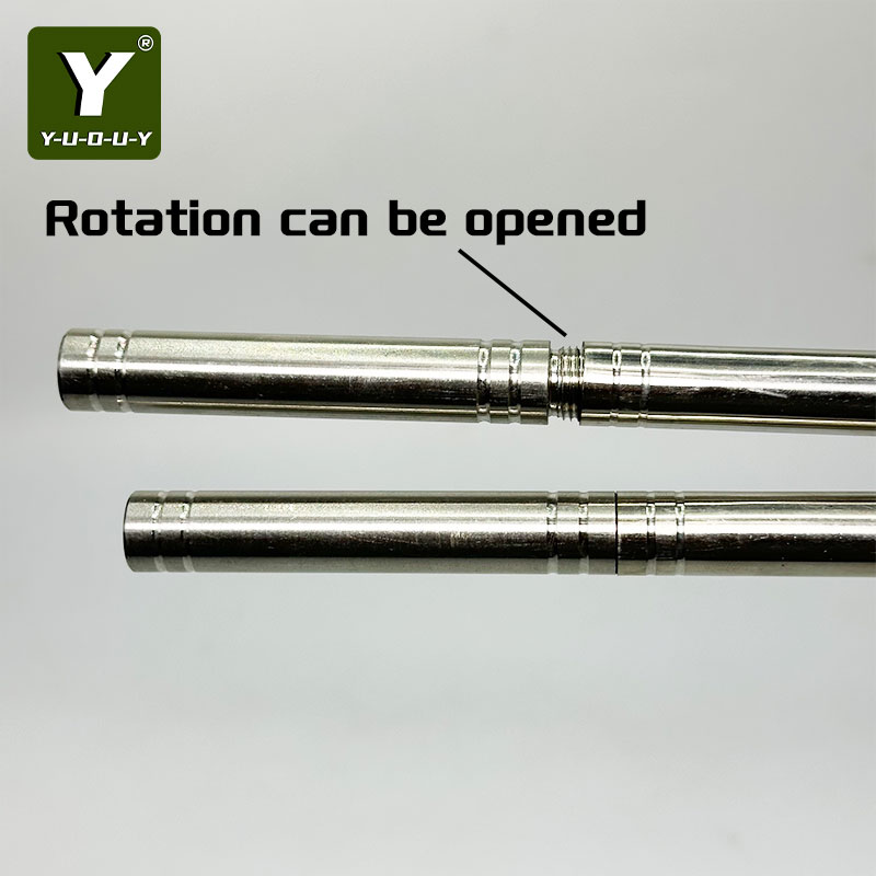 1 Set Lightweight Stainless Steel Outdoor Twist-Open Multi-Tool Rod 2pcs Packaged