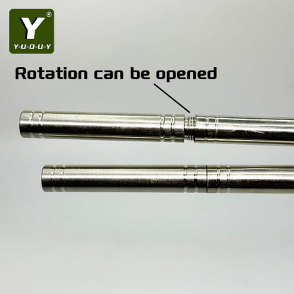 1 Set Lightweight Stainless Steel Outdoor Twist-Open Multi-Tool Rod 2pcs Packaged