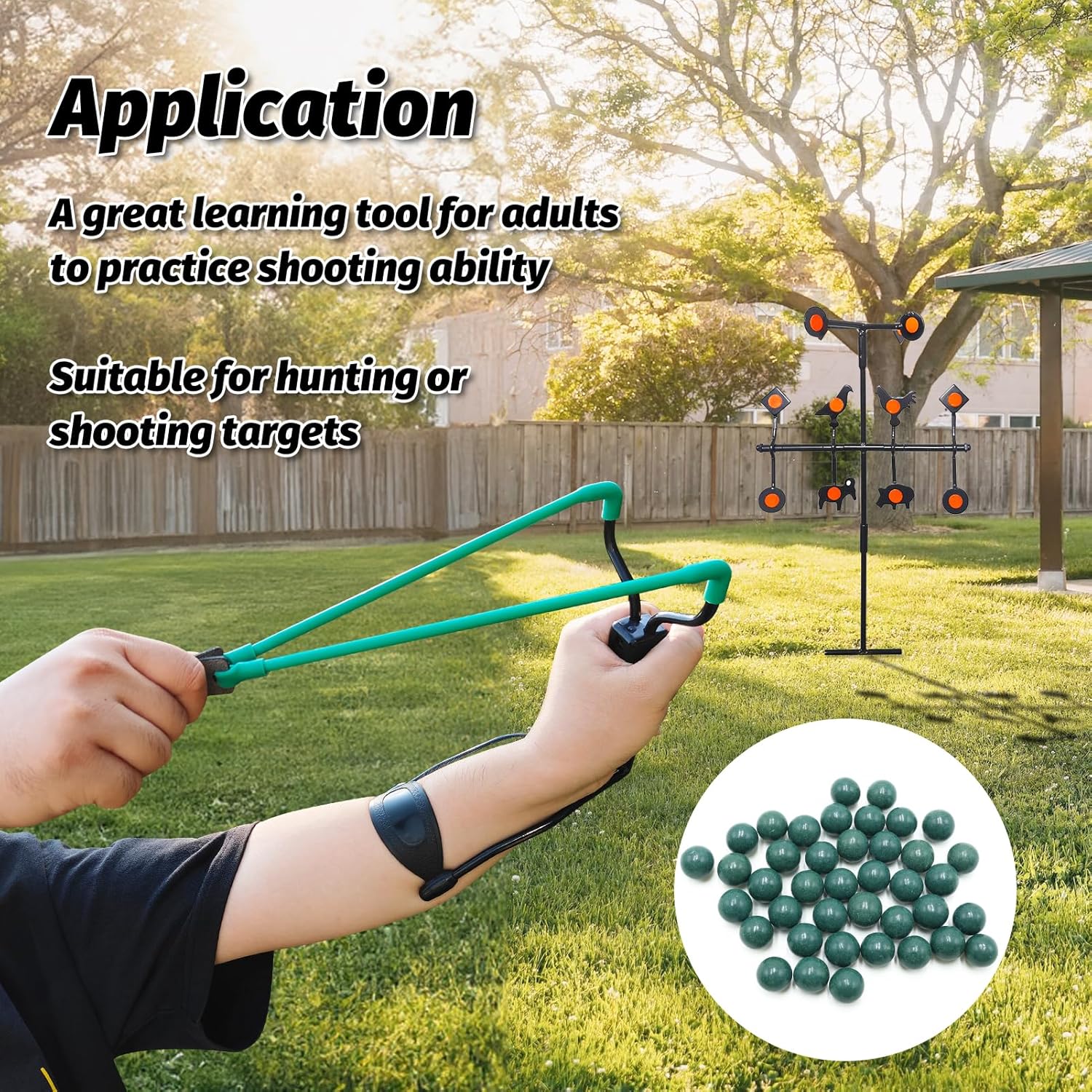 9mm-10mm Precision Clay Slingshot Ammo YY-Green9/10