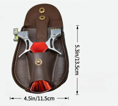 YUOUY 2 in 1 Hunting Slingshot Pouch, Hunting Catapult Leather Slingshot Ammo Balls Pouch Bag Case(Ammo and Slingshot not Included)