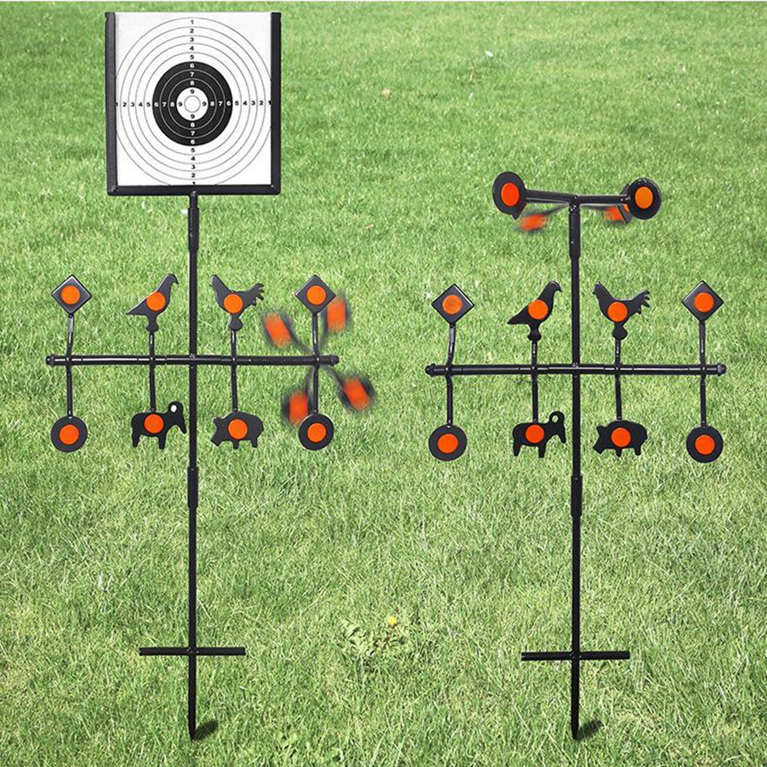 YUOUY Spinner Targets Air Gun Targets Practice Filed Targets Indoor Airgun Targets for Shooting, BB Gun Target Pellet Gun Targets Resetting Target Compact Package Metal Steel Auto Reset for Caliber Shooting Outdoors