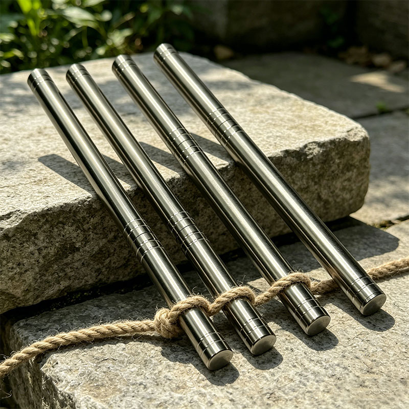 1 Set Lightweight Stainless Steel Outdoor Twist-Open Multi-Tool Rod 2pcs Packaged
