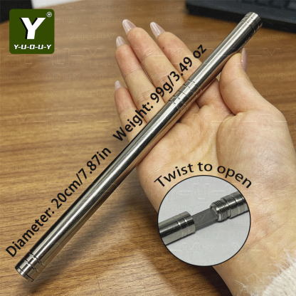 1 Set Lightweight Stainless Steel Outdoor Twist-Open Multi-Tool Rod 2pcs Packaged
