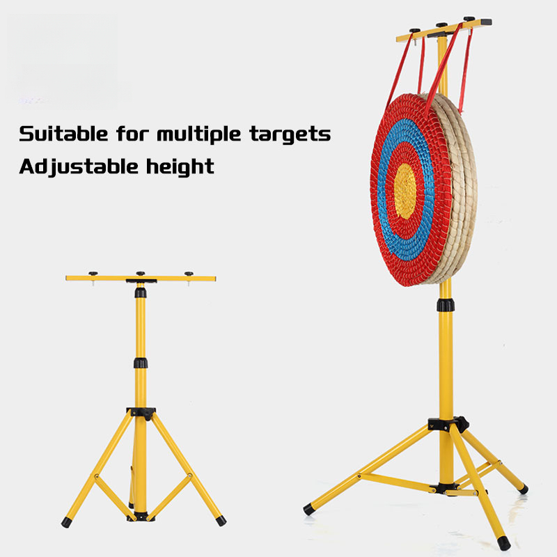 Traditional Solid Straw Round Archery Target with Adjustable Target Stand – Heavy Iron Tripod for Backyard, Range & Club Practice