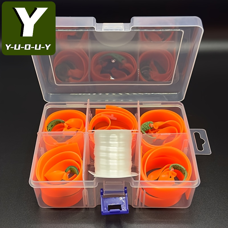 Y-U-O-U-Y 10pcs 1.22mm Thick Orange Latex Rubber Slingshot Bands with Transparent Storage Box