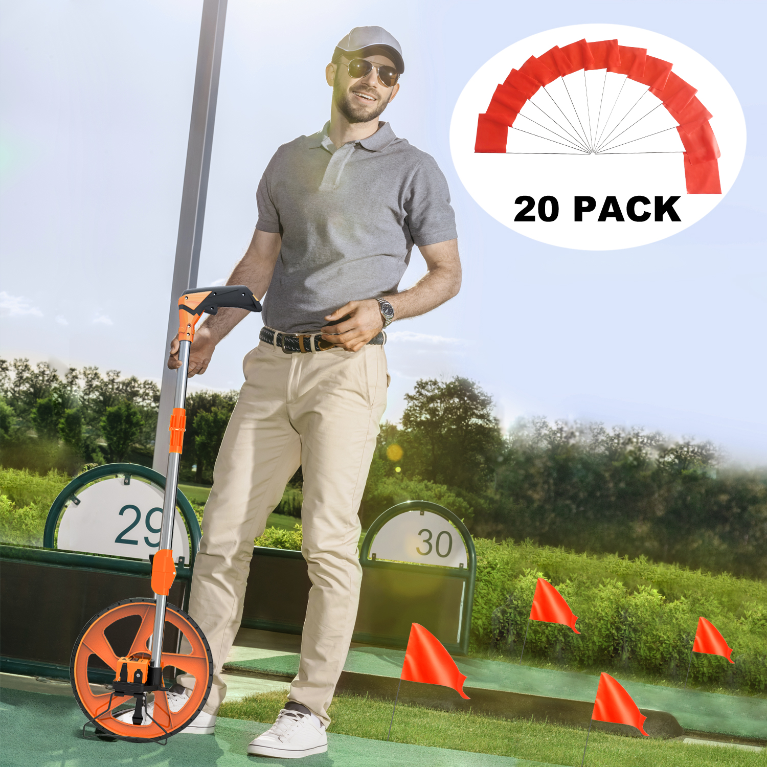 Zozen Distance Measuring Wheel with 20pcMarking Flags