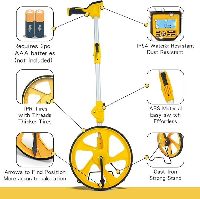3-Sections Foldable Measuring Wheel Digital Display