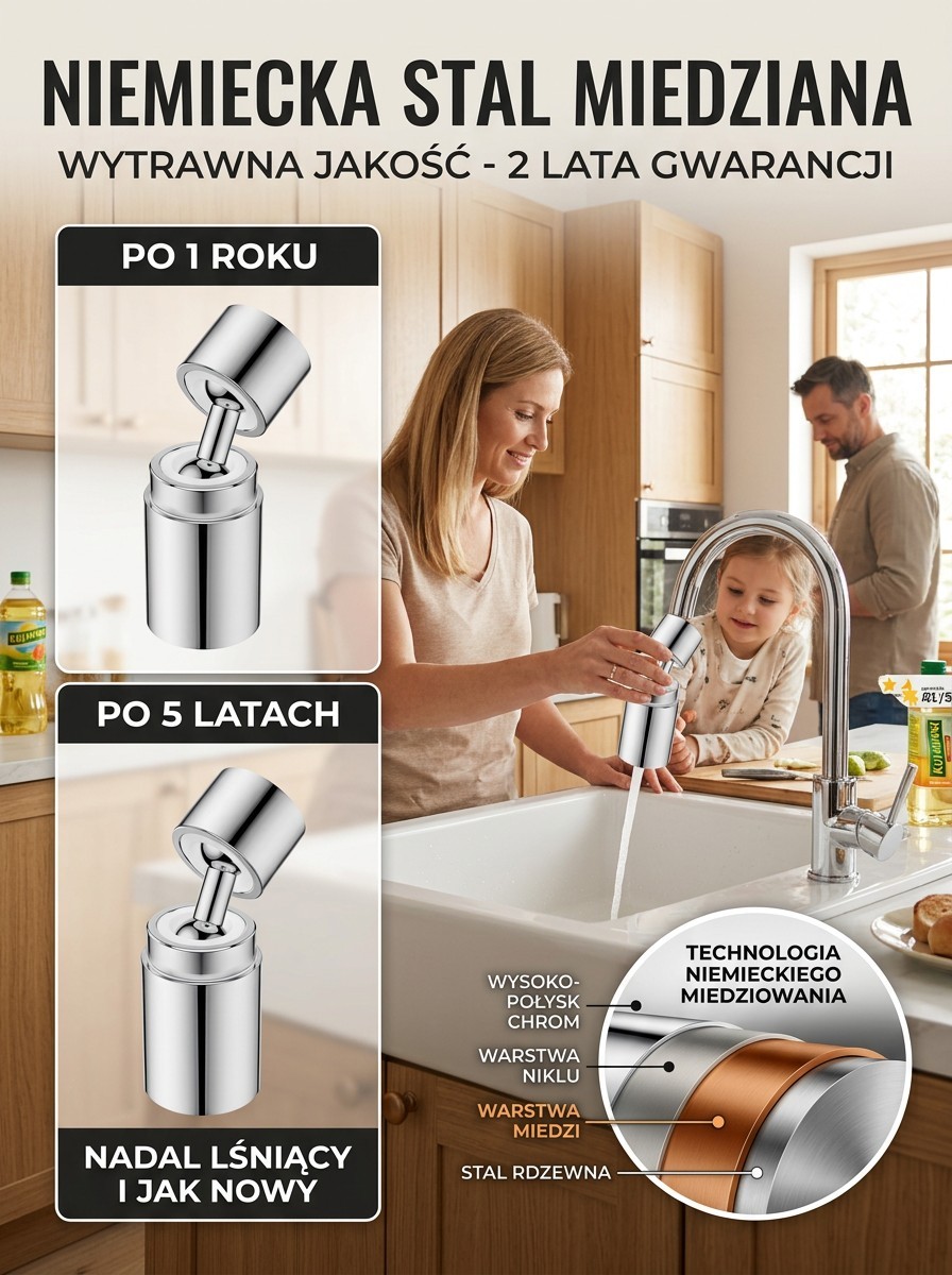  🔄 Obrót o 1080°: Mycie twarzy, włosów i czyszczenie umywalki nigdy nie było tak proste!