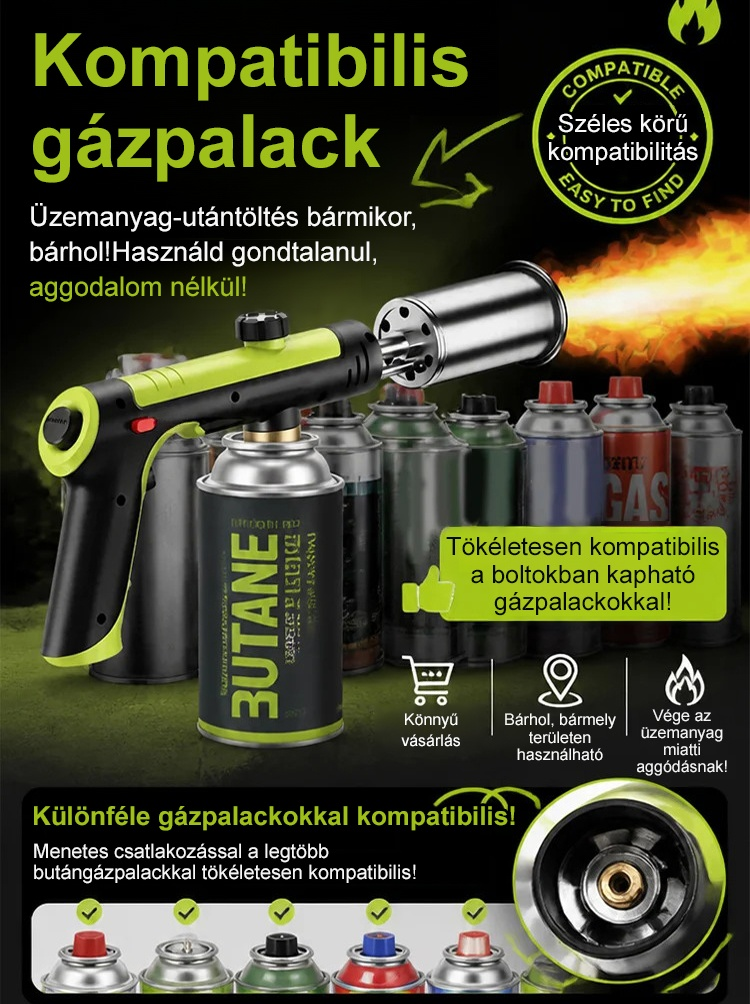 Niemiecki Palnik Gazowy 1800°C | 100% Bezpieczny Zapłon Piezo 🔥