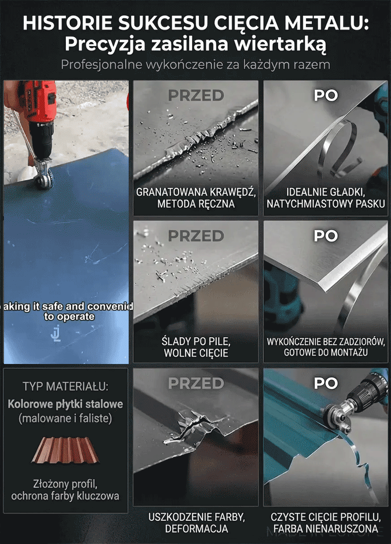 🛡️ Bezpieczniej niż szlifierka –zero iskier, zero ryzyka! 