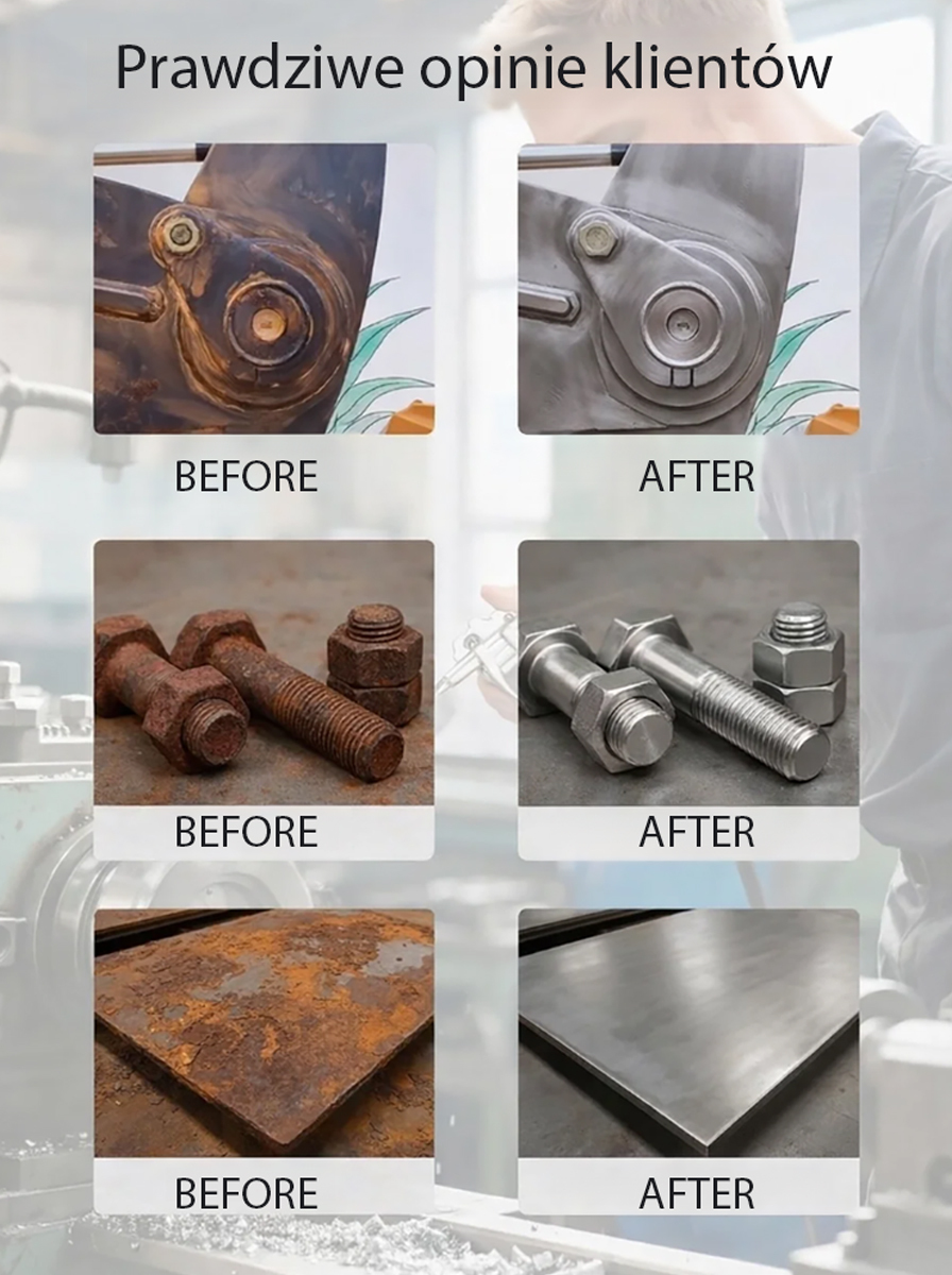 【Szybkie usuwanie rdzy】 Mocny środek antykorozyjny do stali 💪 – Bezpieczny, wydajny, ekologiczny. Odpowiedni do wszystkich powierzchni metalowych.