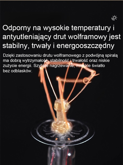 Szybko nagrzewające się światło pokojowe, ciesz się ciepłem gdziekolwiek jesteś.