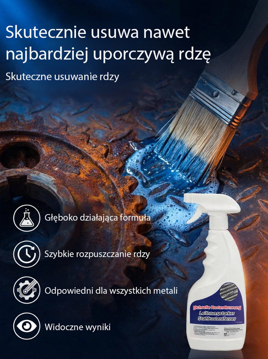 【Szybkie usuwanie rdzy】 Mocny środek antykorozyjny do stali 💪 – Bezpieczny, wydajny, ekologiczny. Odpowiedni do wszystkich powierzchni metalowych.