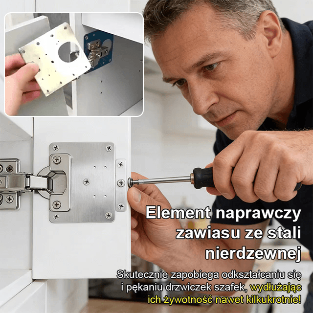 Stalowa łączka naprawcza 💪 Naprawa luźnych lub wypadających drzwi w zaledwie 10 minut 🛠️