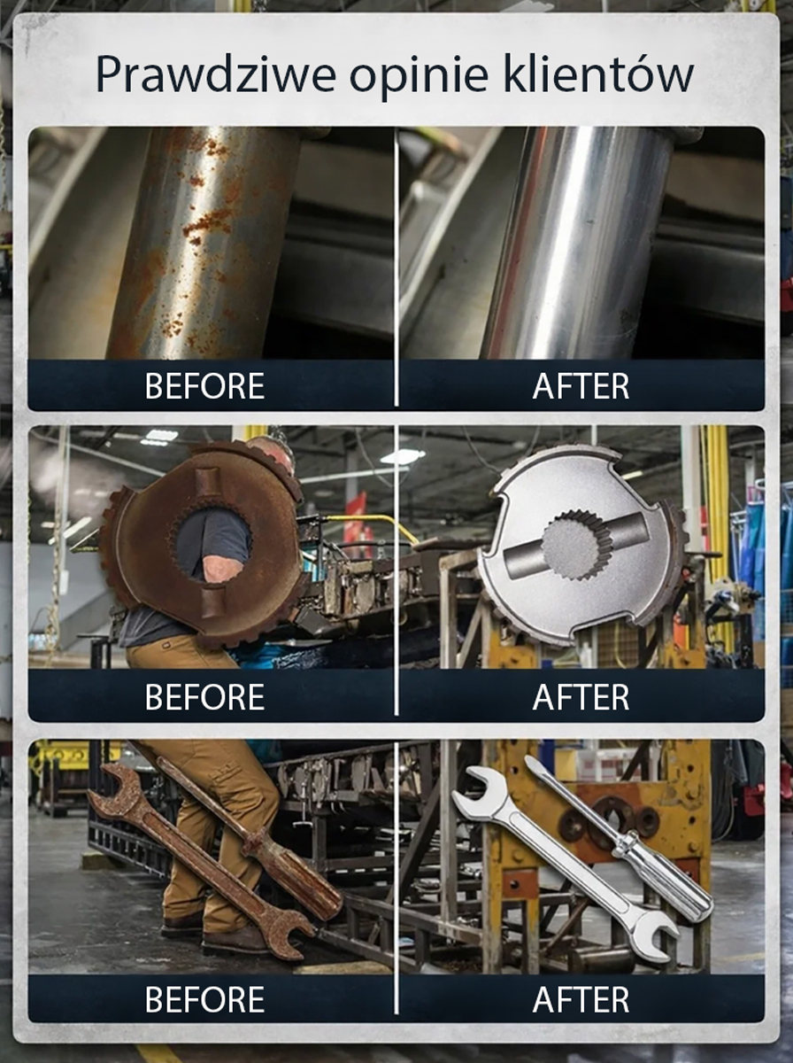 【Szybkie usuwanie rdzy】 Mocny środek antykorozyjny do stali 💪 – Bezpieczny, wydajny, ekologiczny. Odpowiedni do wszystkich powierzchni metalowych.