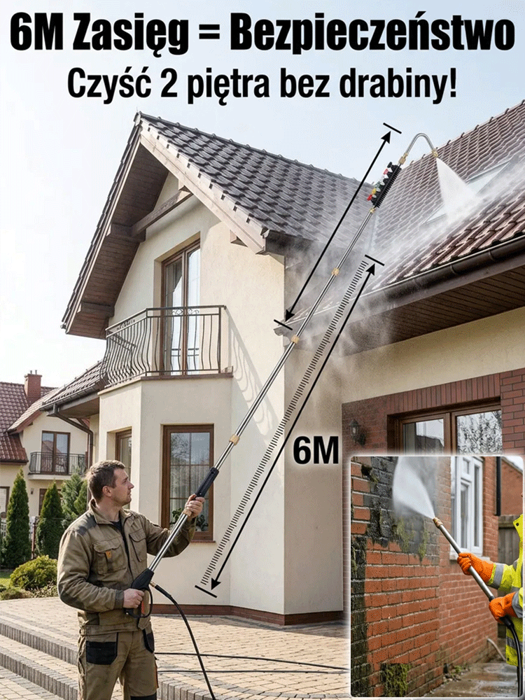 💧Za 10 sekund promění vaše stěny a stropy k nepoznání, nerezová čisticí hlava s 10násobným tlakem vody!