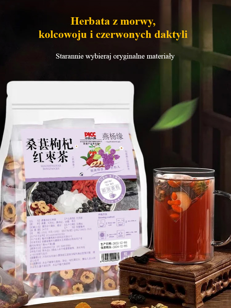 Herbata z morwy i goji 💪 wzmacnia nerki i dodaje energii 🚀 sprawi, że będziesz silniejszy i pełen życia