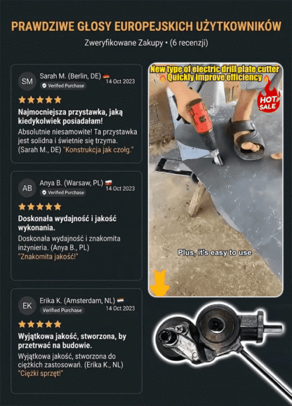 🛡️ Bezpieczniej niż szlifierka –zero iskier, zero ryzyka! 