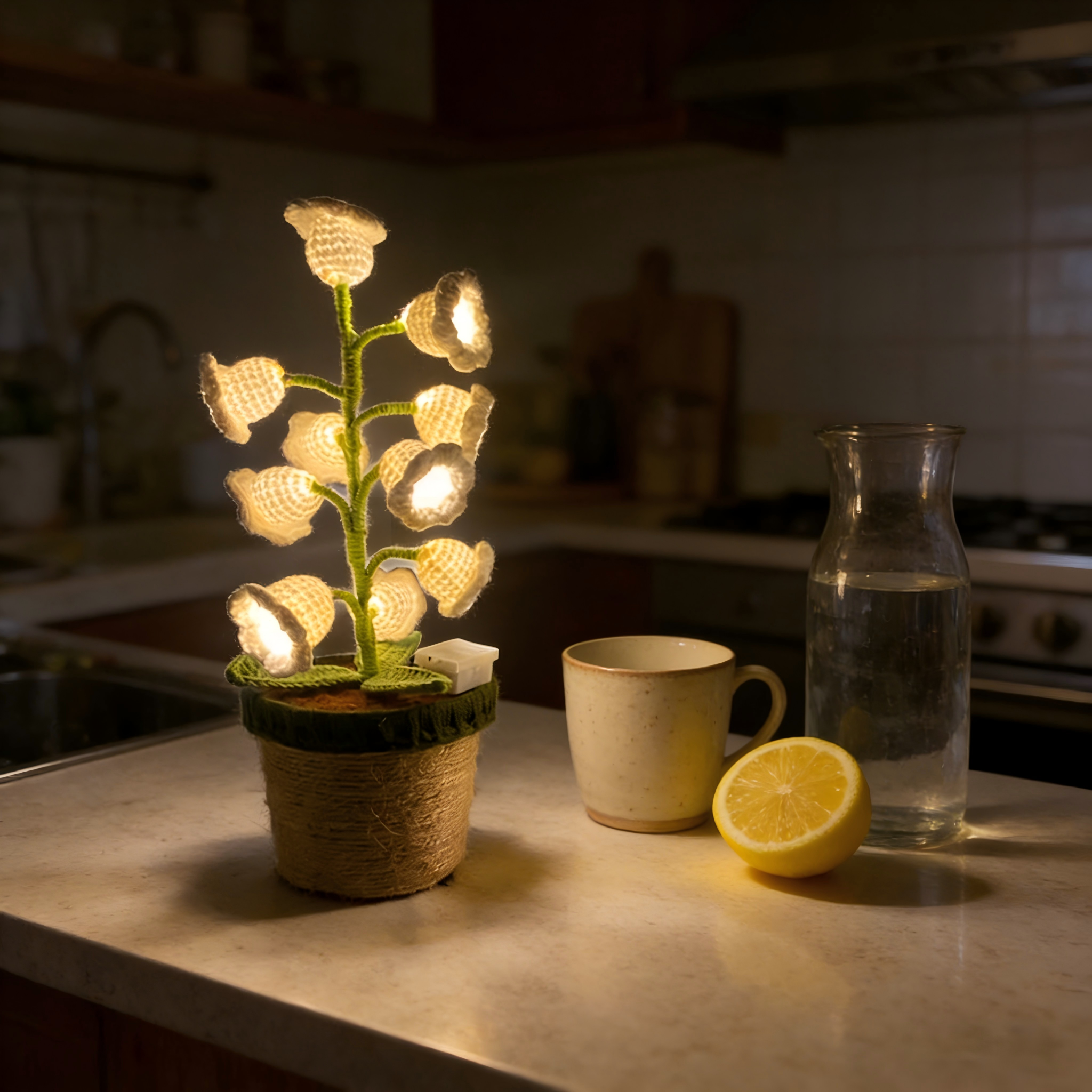 Handmade Crochet Lily of the Valley Night Lamp