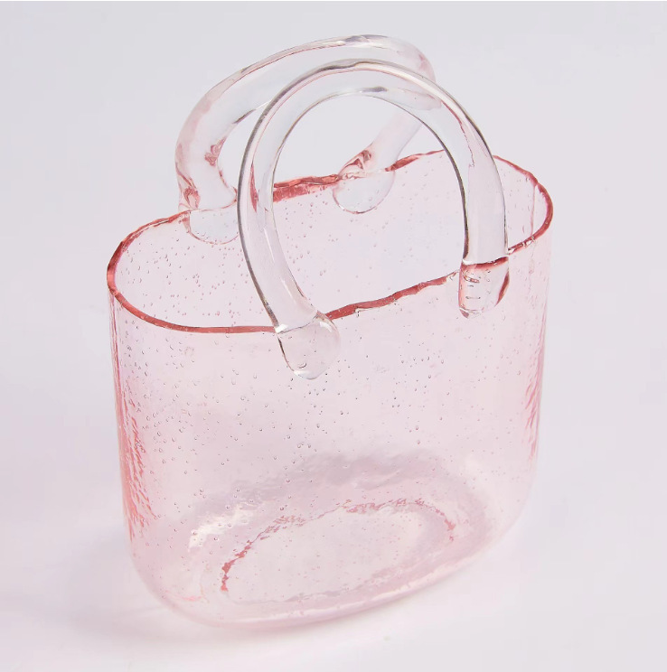 Glass Purse Vase for Flowers