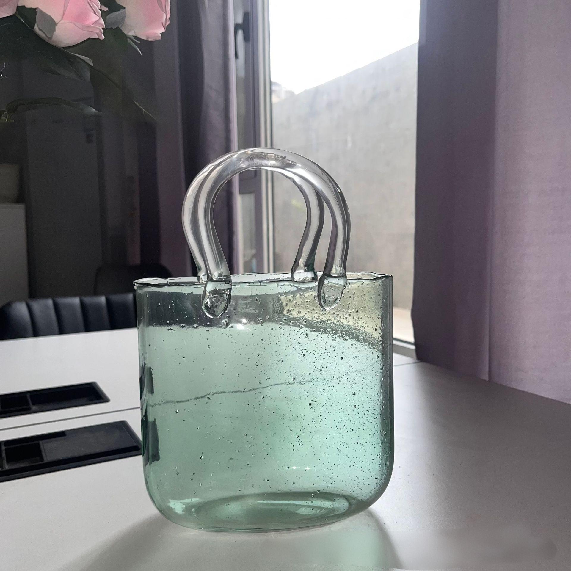 Glass Purse Vase for Flowers