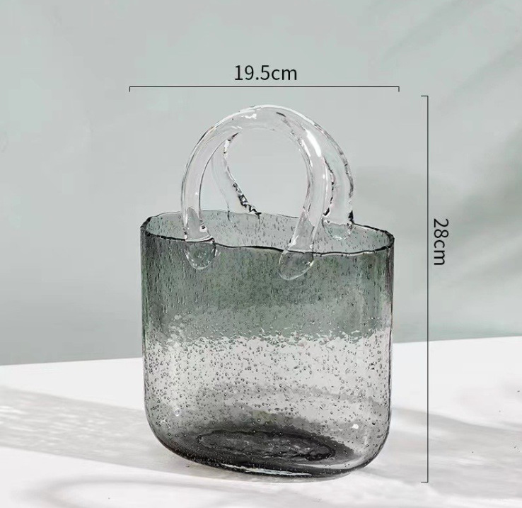 Glass Purse Vase for Flowers