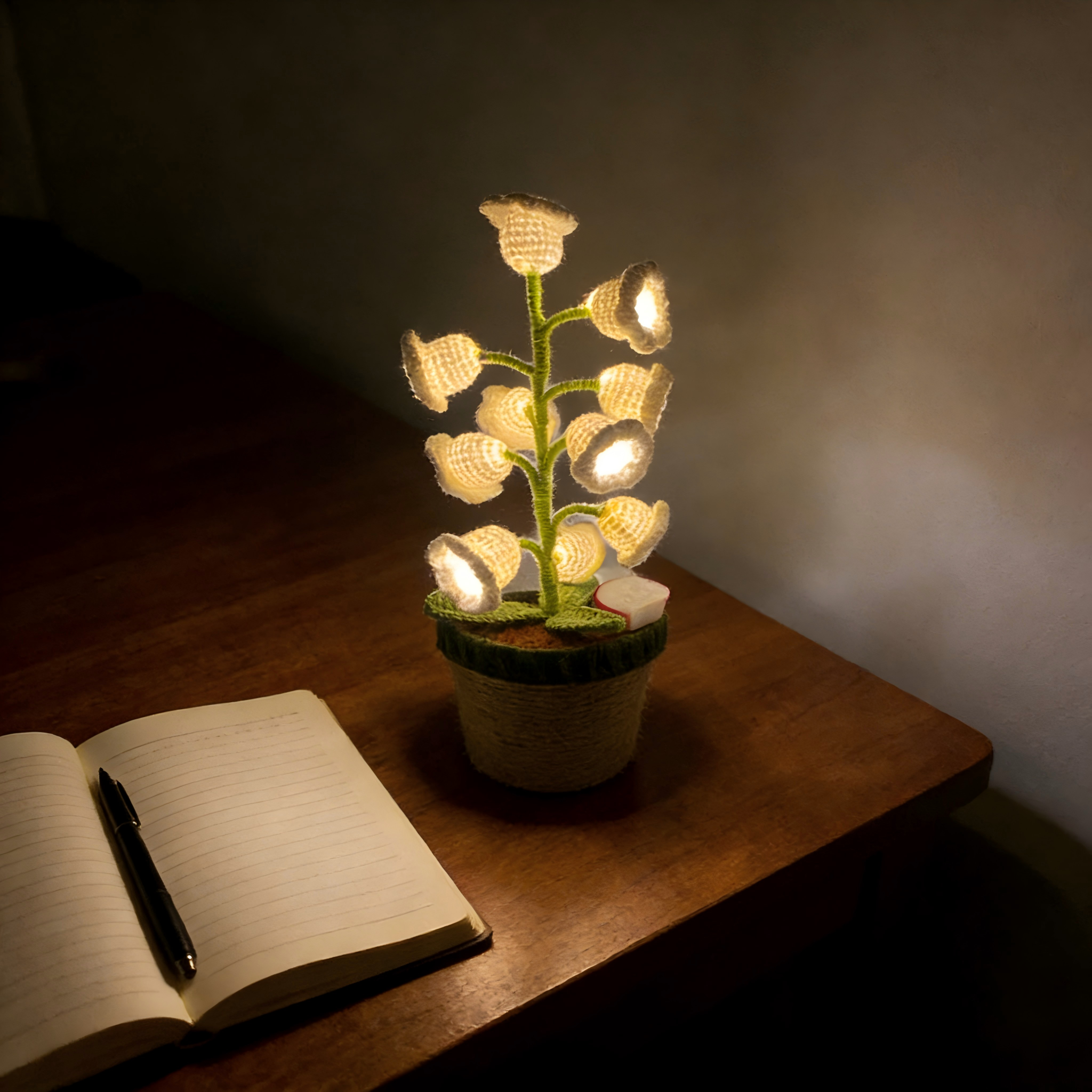 Handmade Crochet Lily of the Valley Night Lamp