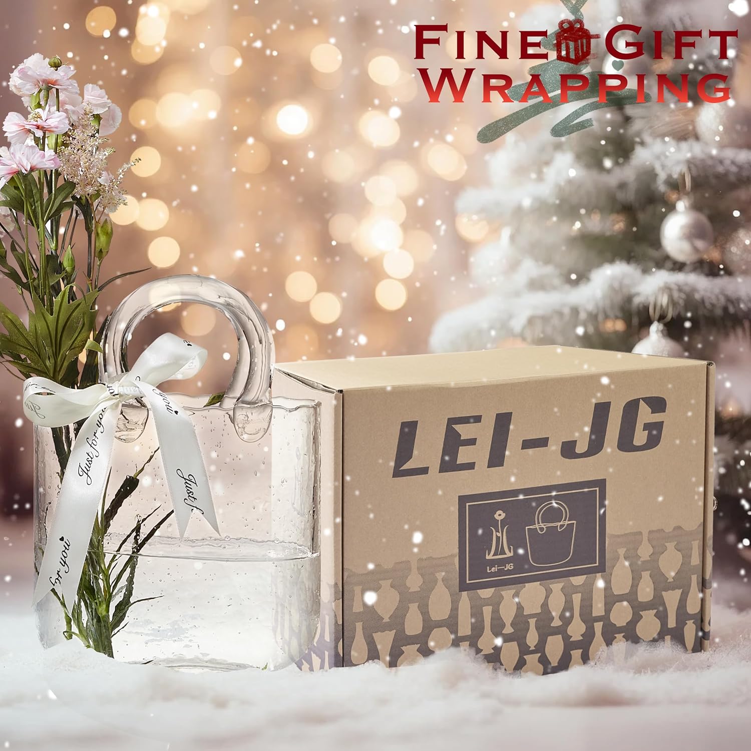 Glass Purse Vase for Flowers