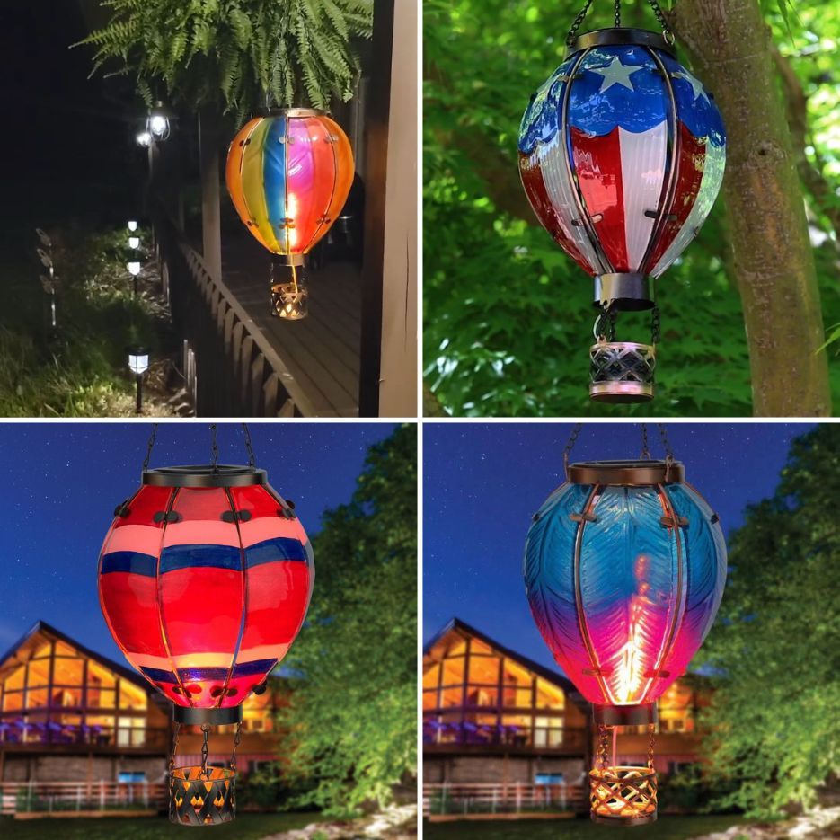 🔥Handmade Hot Air Balloon Solar Flame Light Garden Decoration
