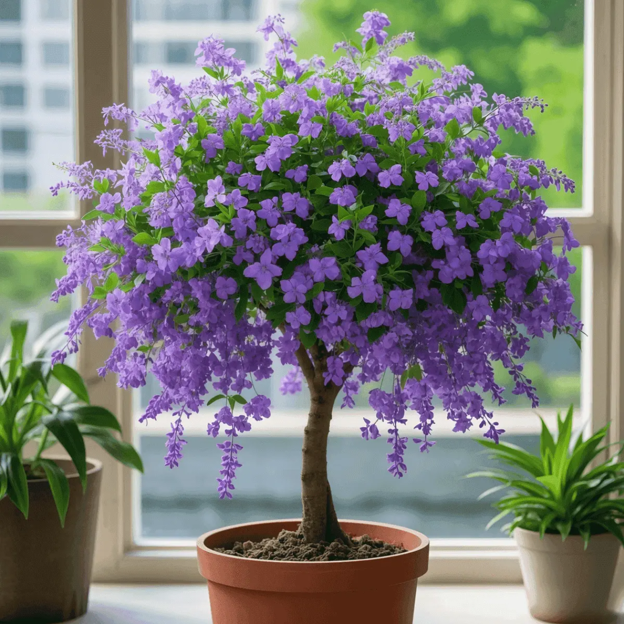 Golden-threaded hanging butterfly flower