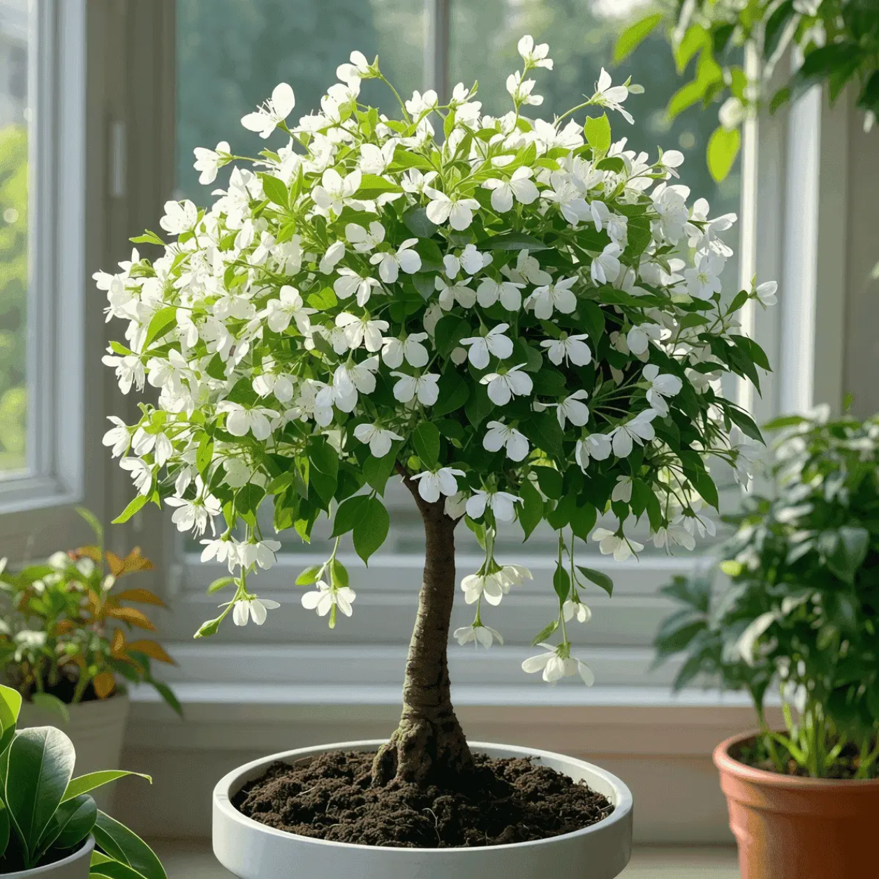 Golden-threaded hanging butterfly flower